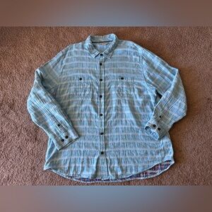 Men’s Carbon 2 Cobalt Blue Geometric Textured Soft Stitched Button Down Shirt